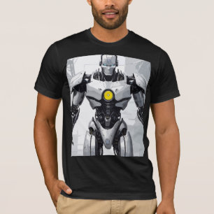 Graphic Novel Cyborg White Armored Mecha T-Shirt