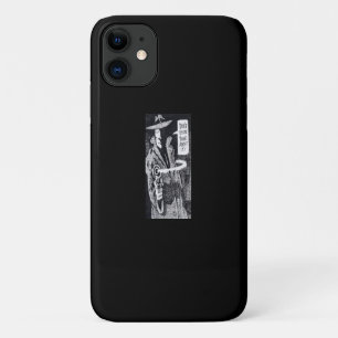Graphic novel hero pointing a gun iPhone 11 case