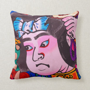 Graphic on Japanese Traditional Kiteart,kite,samur Throw Pillow