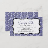 Graphic ovals purple black & white business card (Front/Back)