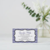 Graphic ovals purple black & white business card (Standing Front)
