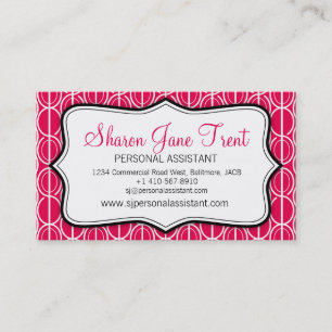 Graphic ovals red, black & white business card