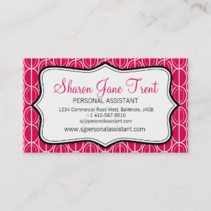 Graphic ovals red, black & white business card