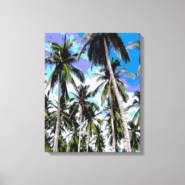 Graphic Palm Trees Design Canvas Print (Front)