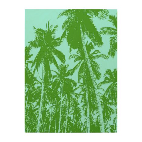 Graphic Palm Trees Design Wood Print