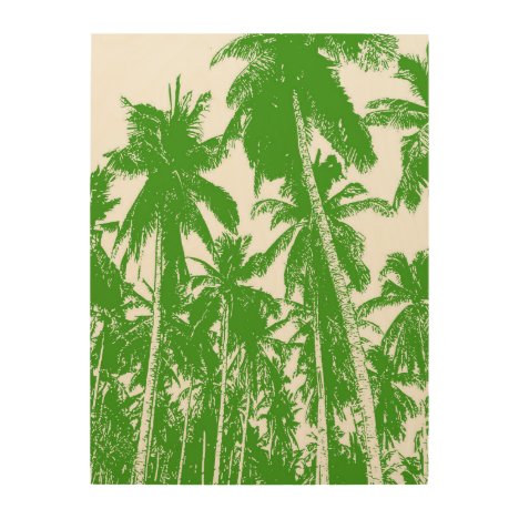 Graphic Palm Trees Design Wood Wall Art