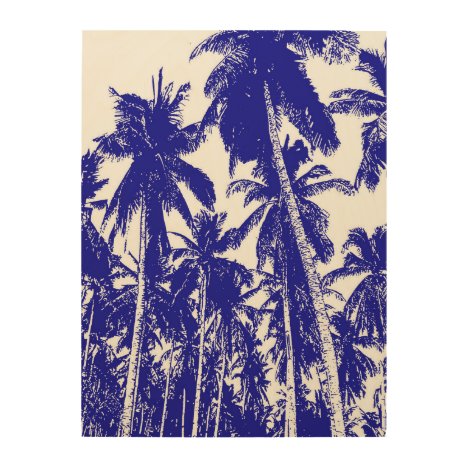 Graphic Palm Trees Design Wood Wall Art