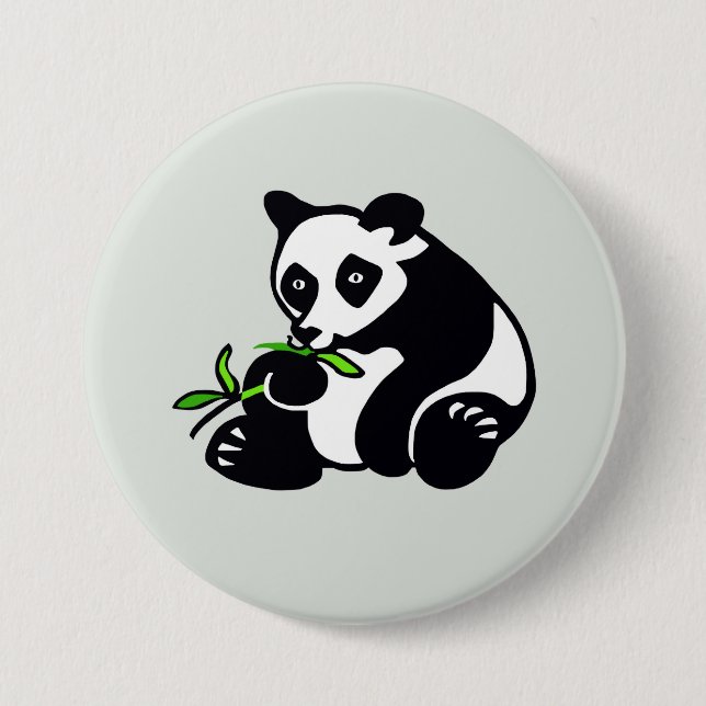 Graphic PANDA Bear- Animal lover - Wildlife- Green Button (Front)