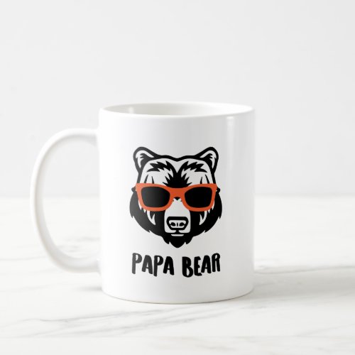 Graphic Papa Bear Personalized Coffee Mug