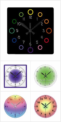 Graphic Pattern Clocks