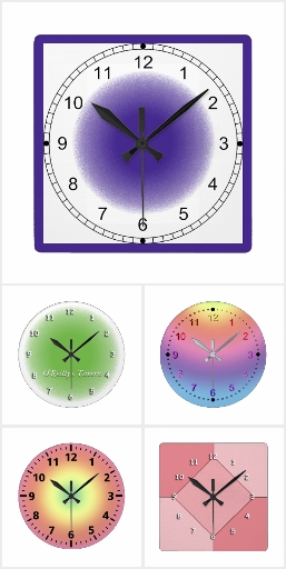 Graphic Pattern Clocks