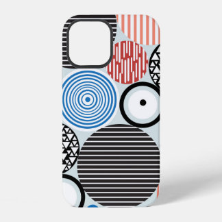 graphic pattern of multicolored circles of differe iPhone 12 case