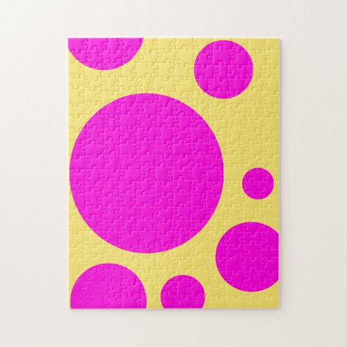 GRAPHIC PATTERN PINK POLKA DOT YELLOW PUZZLE