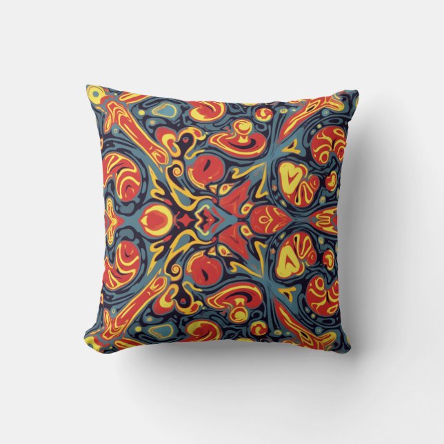 graphic patterns throw pillow (Front)
