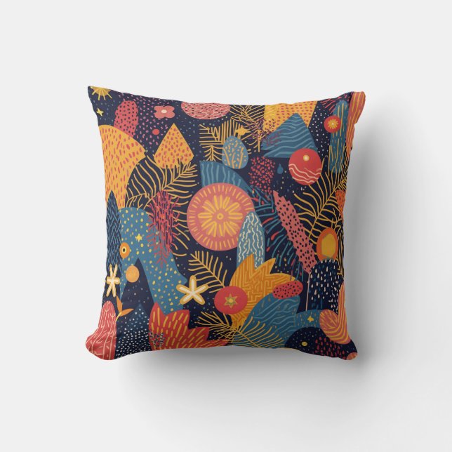 graphic patterns throw pillow (Front)