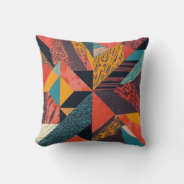 graphic patterns throw pillow (Front)