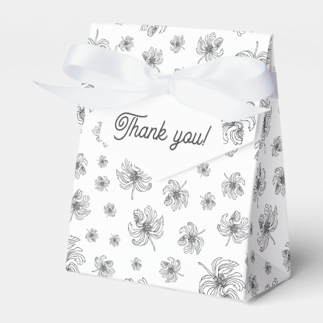 Graphic peonies. favor boxes (Front Side)