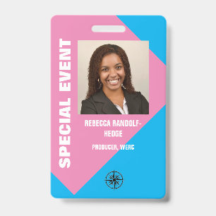 GRAPHIC PHOTO I.D. SPECIAL EVENT PASS BADGE
