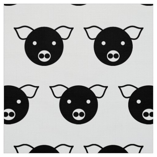 GRAPHIC PIG PATTERN IN BLACK AND WHITE FABRIC