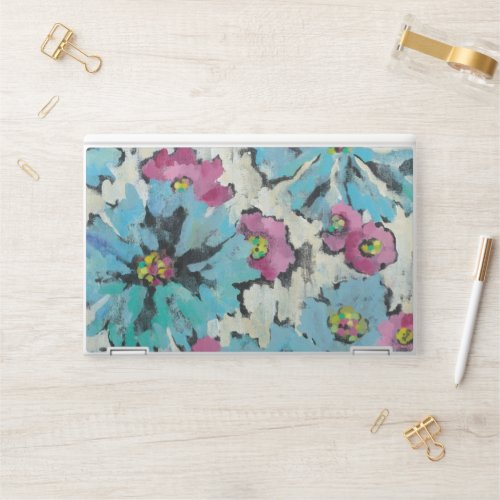 Graphic Pink and Blue Floral HP Laptop Skin