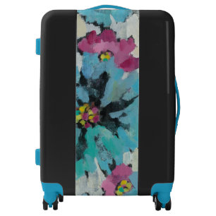 Graphic Pink and Blue Floral Luggage