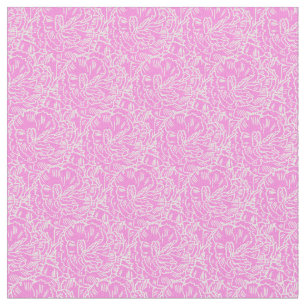 Graphic pink carnation flower art pattern fabric