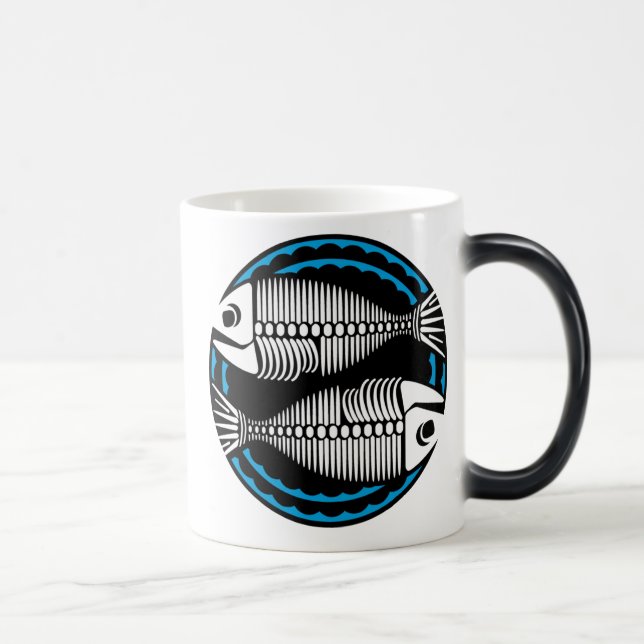 Graphic Pisces Fish Skeletons Color Morph Mug (Right)