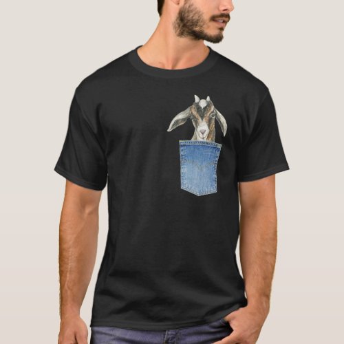 Graphic Pocket Baby Goats Animal Men Women Goats T_Shirt