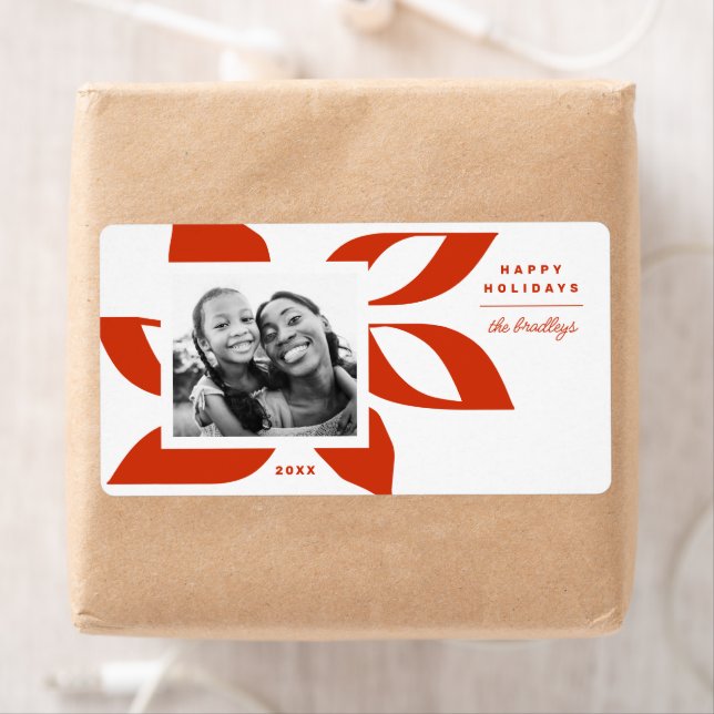 Graphic Poinsettia Photo Label (Insitu)