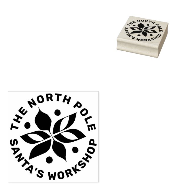 Graphic Poinsettia Rubber Stamp (Stamped)