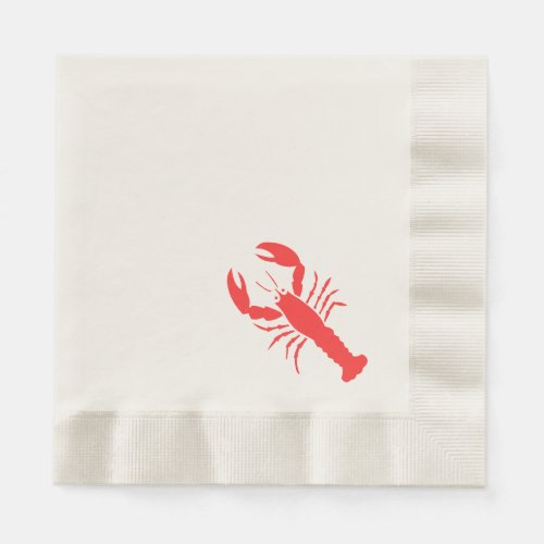 Graphic red lobster paper napkins