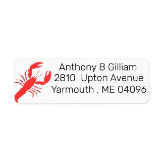Graphic  red lobster - personalized label
