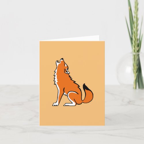 Graphic  Red WOLF _ Conservation _Orange Note Card