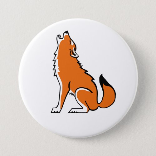 Graphic  Red WOLF_Endangered animal _ Animal lover Button