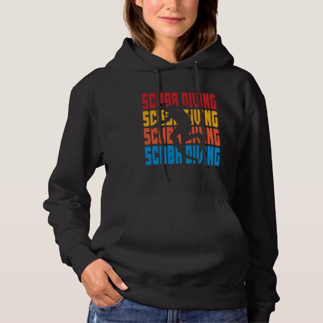 Graphic Retro Vintage Scuba Diving Hoodie (Front)