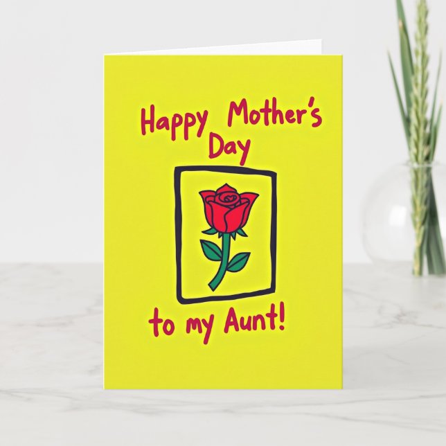 Graphic Rose Aunt Mothers Day Card (Front)