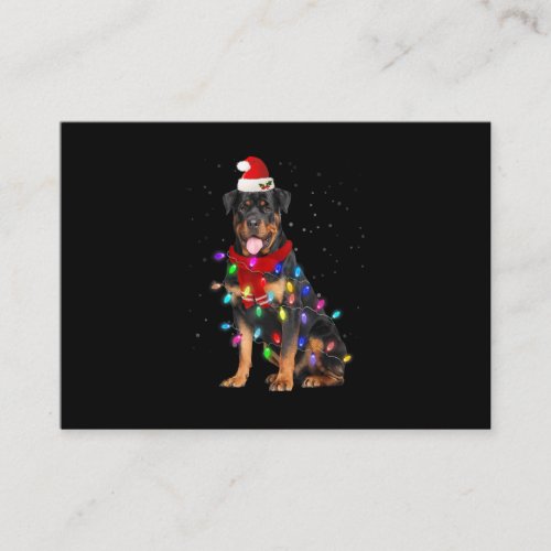 Graphic Rottweiler Xmas Light For Dog Santa Lover Business Card