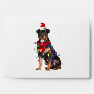 Graphic Rottweiler Xmas Light For Dog Santa Lover Envelope