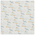 Graphic running duckling name art pattern fabric