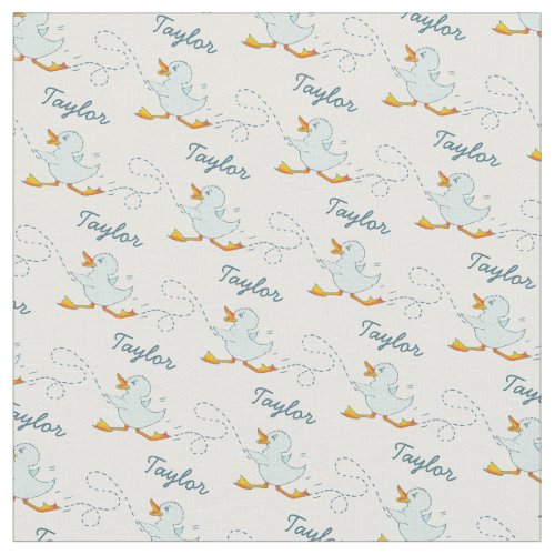Graphic running duckling name art pattern fabric
