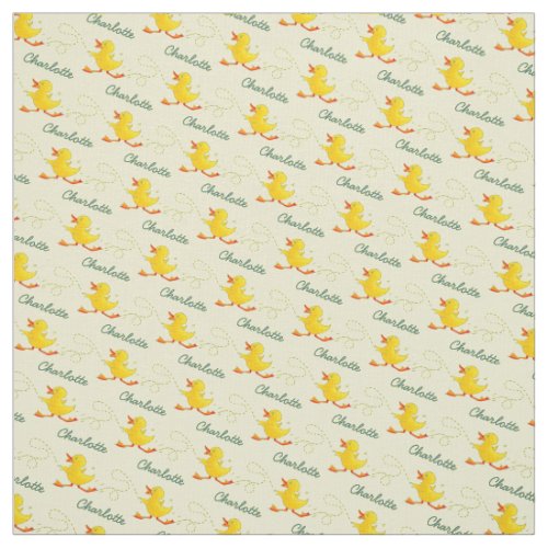 Graphic running duckling name art pattern fabric