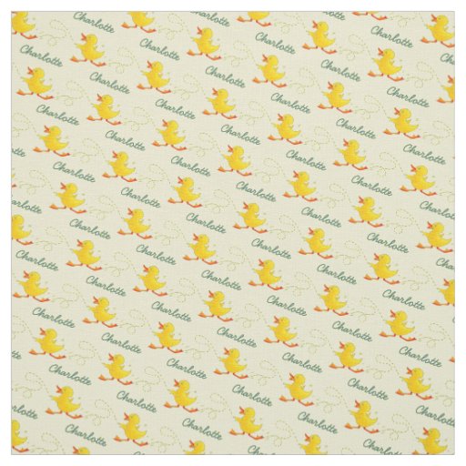 Graphic running duckling name art pattern fabric