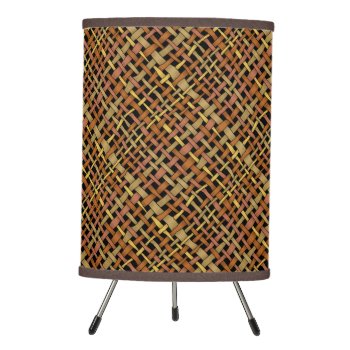 Graphic Rustic Woven Burlap Red Tripod Lamp by KreaturShop at Zazzle