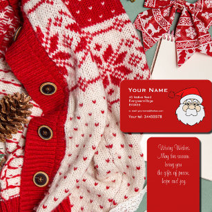 graphic Santa   in red Business Card