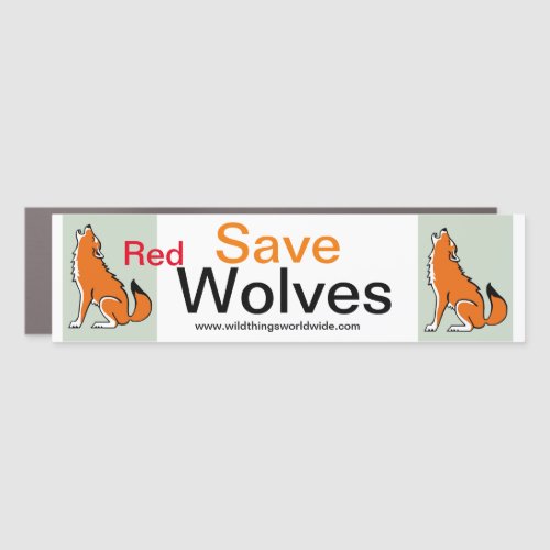 Graphic Save Red WOLVES _ Conservation _car magnet
