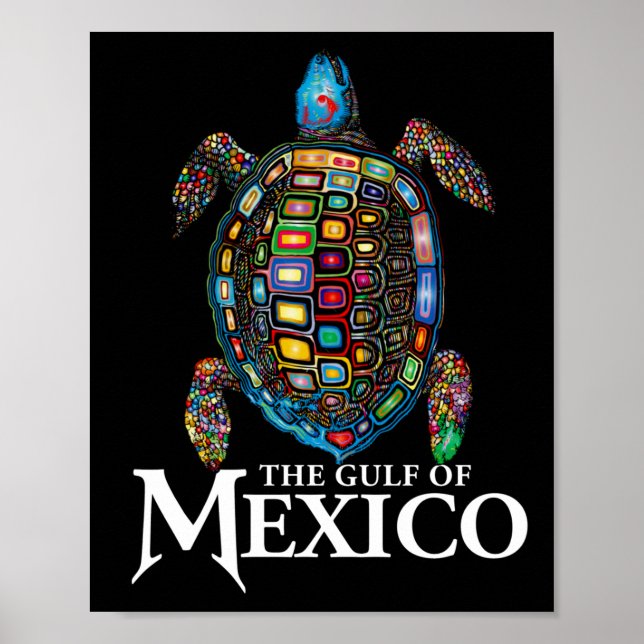 Graphic Sea Turtle Gulf Of Mexico Never Forget Ant Poster (Front)