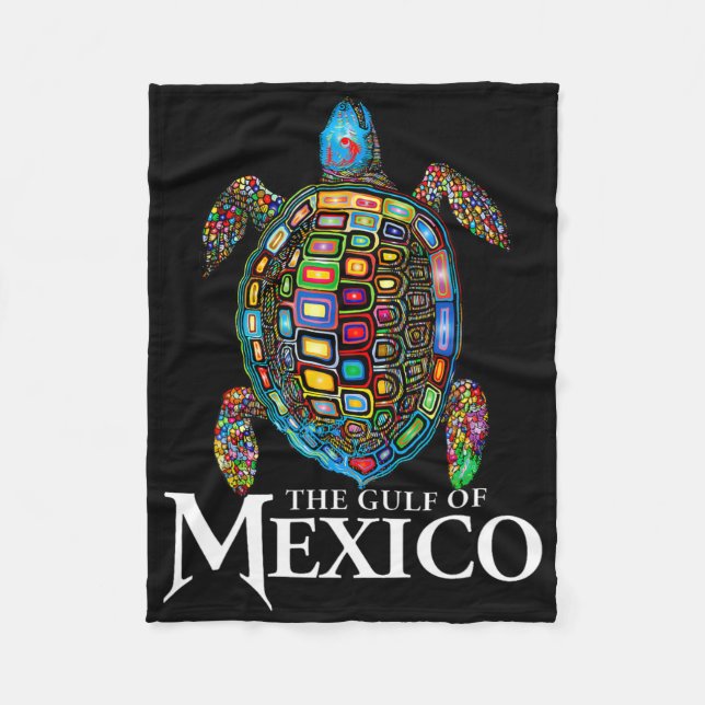 Graphic Sea Turtle Gulf Of Mexico Never Forget Tru Fleece Blanket (Front)