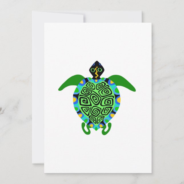 Graphic Sea TURTLE - Marine wildlife  - Ocean Holiday Card (Front)