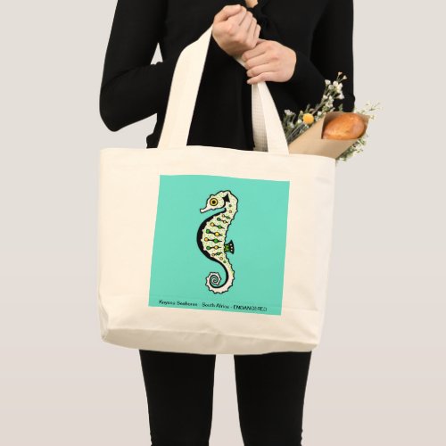  Graphic SEAHORSE _Animal lover_ Wildlife _ Nature Large Tote Bag