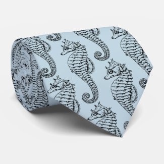 graphic seahorse in light blue